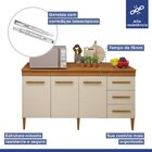 Cozinha Completa 6 Portas 3 Gavetas Maceió Nature/off White