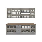 Cozinha Completa 7 Peças 100% Mdf Com Tampo Americana Cinza/n