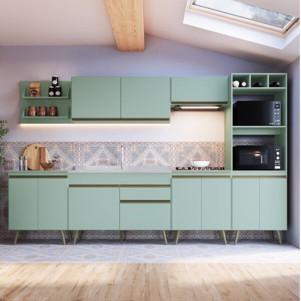 Cozinha Completa 7 Peças 11 Portas 1 Gaveta 2 Nichos Para For