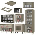 Cozinha Completa 7 Peças Connect Com Cristaleira E Aéreo Micr