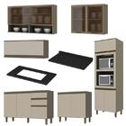 Cozinha Completa 7 Peças Évelin Com Aéreo Vidro E Torre Quent