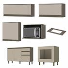 Cozinha Completa 7 Peças Évelin Com Balcão Forno De Embutir -