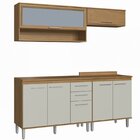 Cozinha Completa 7 Portas 2 Gavetas Gaia  Naturalle/cristalo