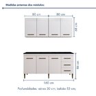 Cozinha Completa 7 Portas 3 Gavetas Atenas  Branco