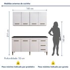 Cozinha Completa 7 Portas 3 Gavetas Atenas  Branco