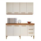 Cozinha Completa 7 Portas 3 Gavetas Atenas  Nature/off White