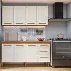 Cozinha Completa 7 Portas 3 Gavetas Atenas  Nature/off White