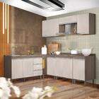 Cozinha Completa 8 Módulos 11 Portas 3 Gavetas Malbec Avelã G