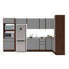 Cozinha Completa 8 Módulos 15 Portas 4 Gavetas Sem Tampo Camp