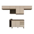 Cozinha Completa 8 Peças 8 Portas 100% Mdf Aurora Espresso Mó