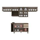 Cozinha Completa 8 Peças 8 Portas 100% Mdf Aurora Espresso Mó