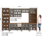 Cozinha Completa 8 Peças Com Cristaleira Yasmin Espresso Móve