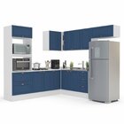 Cozinha Completa 8 Peças Com Rodapé Pérola Yescasa Azul/branco