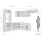 Cozinha Completa 8 Peças Com Rodapé Pérola Yescasa Azul/branco