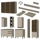 Cozinha Completa 8 Peças Évelin Com Cristaleira E Rodapé - Mó