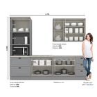 Cozinha Completa 8 Portas 5 Gavetas Emily Cinza/calcare