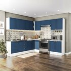 Cozinha Completa 9 Peças Com Rodapé Pérola Yescasa Azul/branco