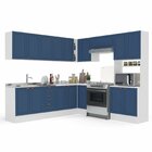 Cozinha Completa 9 Peças Com Rodapé Pérola Yescasa Azul/branco