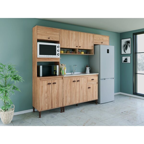 Cozinha Completa 9 Portas 1 Gaveta Mb 9001 Torino Mel