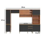 Cozinha Completa 9 Portas 3 Gavetas 5 Peças Com Balcão Macadâ