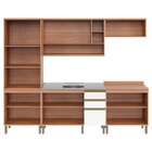 Cozinha Completa 9 Portas 3 Gavetas Torre Quente E Balcão Par