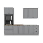 Cozinha Completa 9 Portas 5 Gavetas Emily Cinza/nature
