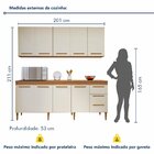 Cozinha Completa 9 Portas E 3 Gavetas Atenas  Nature/off White