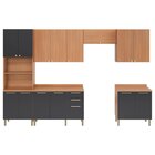 Cozinha Completa  Sálvia 6 Peças Com Armário E Balcão Freijó/