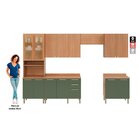 Cozinha Completa  Sálvia 6 Peças Com Paneleiro E Balcão Freij