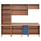 Cozinha Completa  Sálvia Com Torre Quente E Balcão Freijó/azul