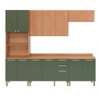 Cozinha Completa  Sálvia Com Torre Quente E Balcão Freijó/ver