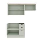 Cozinha Completa Aéreo 4 Portas Balcão 2 Portas 3 Gavetas Com