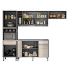 Cozinha Completa Agata 8 Portas Grafite Off White