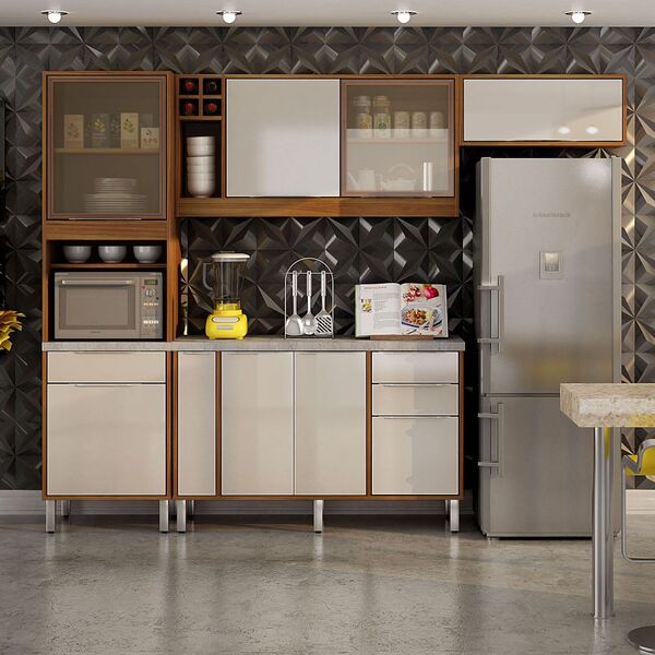 Cozinha Completa Agata 9 Portas 5 Gavetas Chf Móveis Carvalho