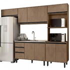 Cozinha Completa Alexa 10 Portas 2 Gavetas Nogal - Pnr Móveis