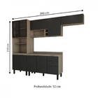 Cozinha Completa Alice 10 Portas 2 Gavetas Marrom/grafite - P