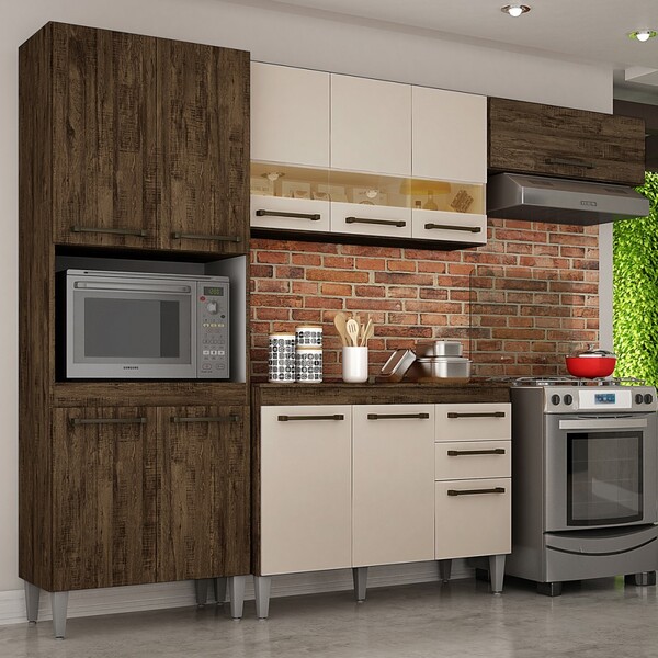 Cozinha Completa Alice 11 Portas 2 Gavetas Imbuia/off White -