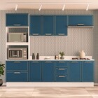 Cozinha Completa Amara 10 Portas 4 Gavetas Azul/branco - Poli