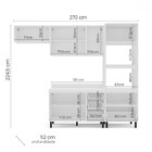 Cozinha Completa Amara 8 Portas 4 Gavetas 40250088 Branco/azu