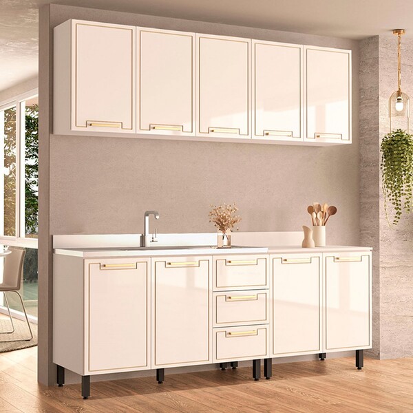 Cozinha Completa Amara 9 Portas 3 Gavetas 40250077 Branco - P