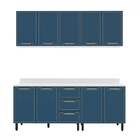 Cozinha Completa Amara 9 Portas 3 Gavetas 40250089 Branco/azu