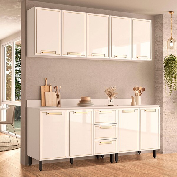 Cozinha Completa Amara 9 Portas 3 Gavetas 40250089 Branco - P