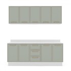 Cozinha Completa Amara 9 Portas 3 Gavetas Branco/verde Oliva