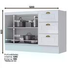 Cozinha Completa Americana 10 Peças Com Cristaleira - Móveis