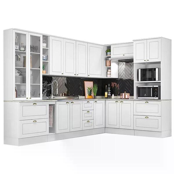 Cozinha Completa Americana 10 Peças Com Cristaleira - Móveis