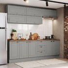 Cozinha Completa Americana 10 Portas 3 Gavetas 100% Mdf Cinza