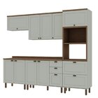 Cozinha Completa Americana 5 Peças Com Portas 4 Gavetas Verde