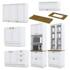 Cozinha Completa Americana 6 Peças Com Cristaleira Tampo Natu