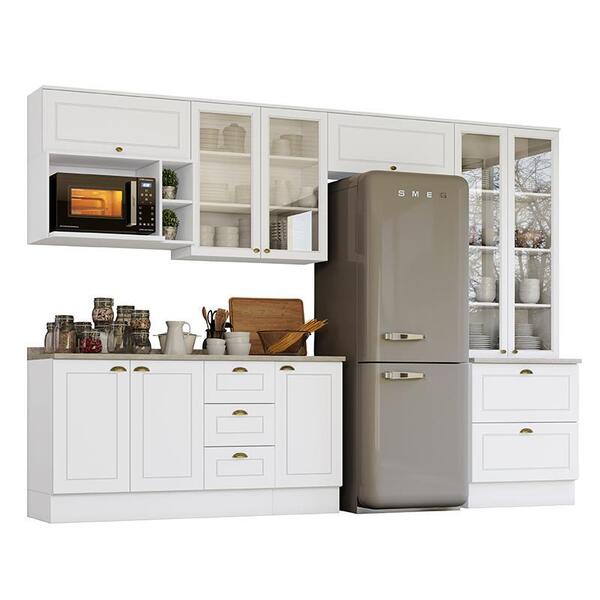 Cozinha Completa Americana 7 Peças Com Cristaleira - Móveis H