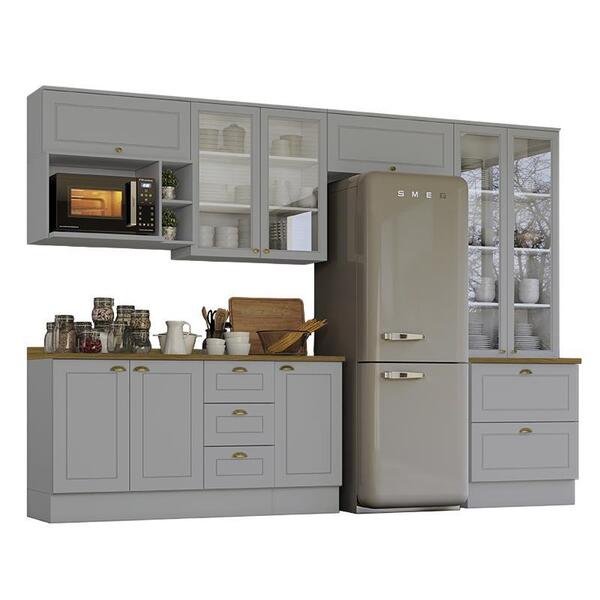 Cozinha Completa Americana 7 Peças Com Cristaleira - Móveis H